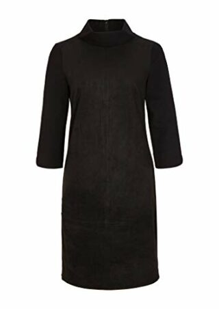 s.Oliver BLACK LABEL Kleid in Veloursleder-Optik, Schwarz