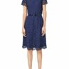 s.Oliver BLACK LABEL Spitzenkleid mit Gürtel, Blau