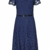 s.Oliver BLACK LABEL Spitzenkleid mit Gürtel, Blau