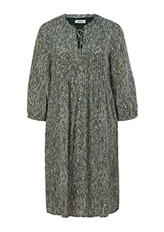 s.Oliver BLACK LABEL Viskosekleid mit BiesenfaltenAOP, Beige