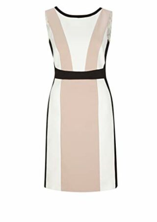 s.Oliver BLACK LABEL kurzes Etuikleid, Bockstreifen, Beige