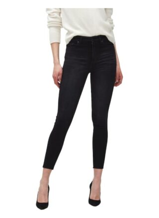 7 For All Mankind Aubrey Skinny Fit Flared Leg Jeans Damen, Schwarz