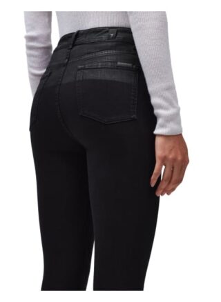7 For All Mankind Aubrey Skinny Fit Flared Leg Jeans Damen, Schwarz