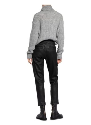 7 For All Mankind Cargo Chino Cargohose Damen, Schwarz