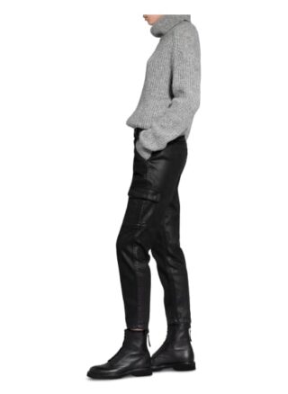 7 For All Mankind Cargo Chino Cargohose Damen, Schwarz