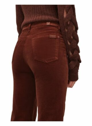 7 For All Mankind Modern Dojo Flared Fit Chino-Jeans Damen, Braun