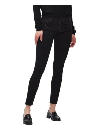 7 For All Mankind The Skinny Skinny Fit Skinny Jeans Damen, Schwarz