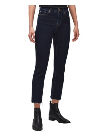 7 For All Mankind The Straight Crop Straight Fit Straight Leg Jeans Damen, Blau