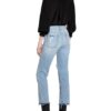 7 For All Mankind The Straight Crop Straight Leg Jeans Damen, Blau