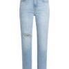 7 For All Mankind The Straight Crop Straight Leg Jeans Damen, Blau