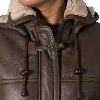 A to Z Leather Ledermantel Damen, Braun
