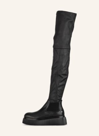 AGL Malisa Overknee-Stiefel Damen, Schwarz