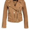 ALL SAINTS Balfern Lederjacke Damen, Braun