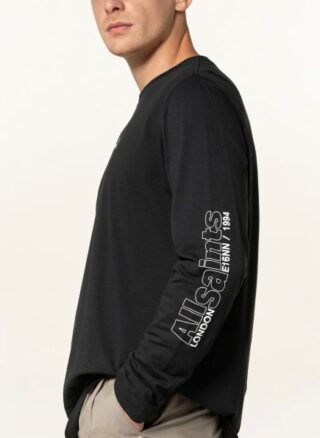 ALL SAINTS Hollowpoint Longsleeve Herren, Schwarz