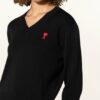 AMI De Coeur aus Merinowolle Pullover Damen, Schwarz