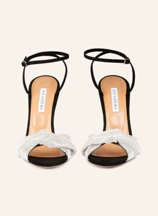AQUAZZURA Crystal Twist Sandaletten Damen, Schwarz