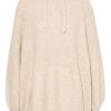 American vintage Domy Strick-Hoodie Damen, Beige