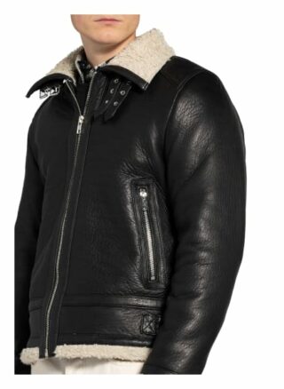 BE EDGY Austin Lederjacke Herren, Schwarz