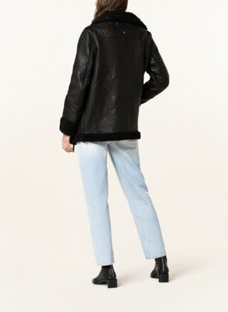 BE EDGY Bealora Lederjacke Damen, Schwarz