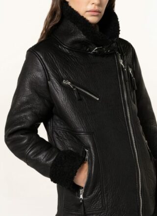 BE EDGY Bealora Lederjacke Damen, Schwarz