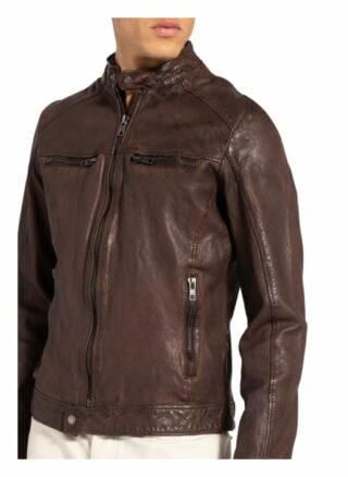 BE EDGY Beeduard Lederjacke Herren, Braun