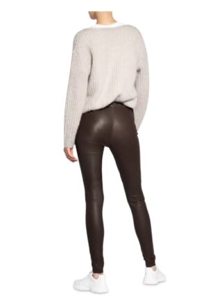 BE EDGY Besasi Lederleggings Damen, Braun