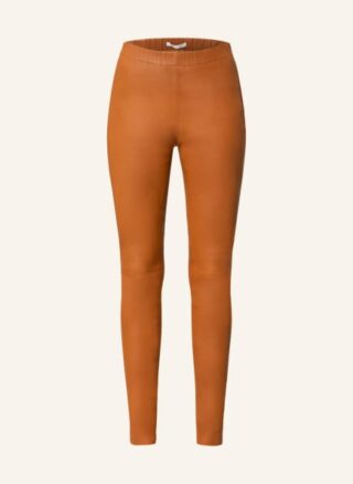 BE EDGY Besasi Lederleggings Damen, Braun