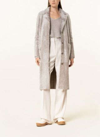 BENEDETTA NOVI Echtfell-Mantel Damen, Beige