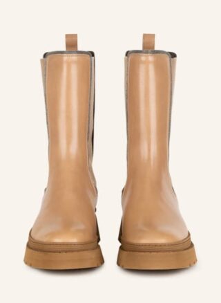 BRUNELLO CUCINELLI Biker Boots Damen, Braun