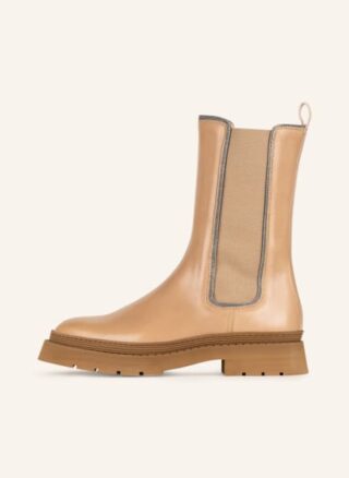 BRUNELLO CUCINELLI Biker Boots Damen, Braun