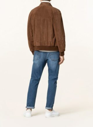 BRUNELLO CUCINELLI Lederjacke Herren, Braun