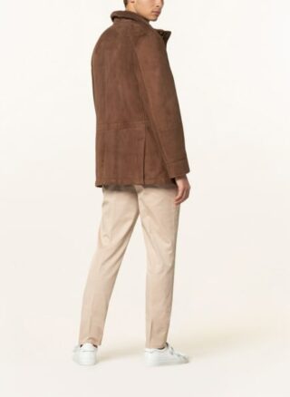 BRUNELLO CUCINELLI Lederjacke Herren, Braun
