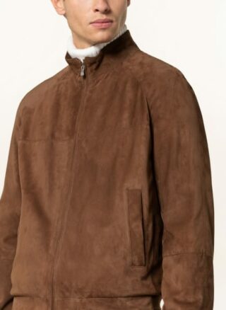 BRUNELLO CUCINELLI Lederjacke Herren, Braun