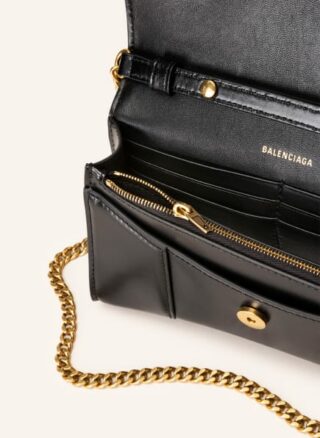 Balenciaga Hourglass Mini Geldbörse Damen, Schwarz