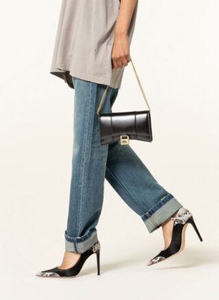 Balenciaga Hourglass Mini Geldbörse Damen, Schwarz