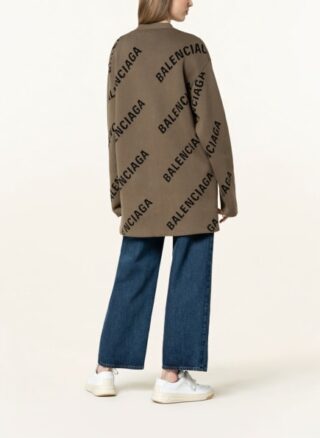 Balenciaga Oversized-Strickjacke Damen, Grün