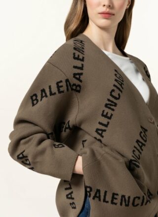 Balenciaga Oversized-Strickjacke Damen, Grün