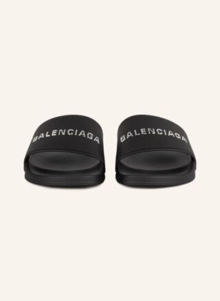 Balenciaga Pool Slide Pantoletten Damen, Schwarz