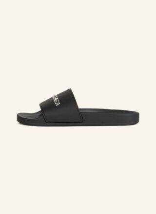 Balenciaga Pool Slide Pantoletten Damen, Schwarz