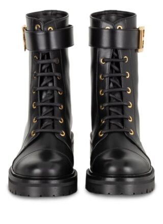 Balmain Biker Boots Damen, Schwarz