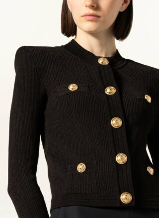 Balmain Strickjacke Damen, Schwarz