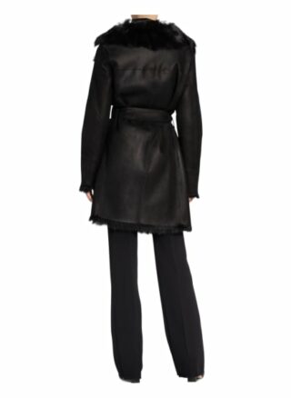 Belstaff Echtfell-Mantel Damen, Schwarz