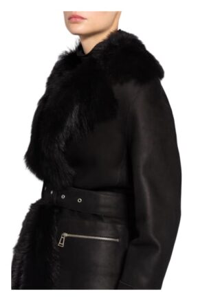 Belstaff Echtfell-Mantel Damen, Schwarz