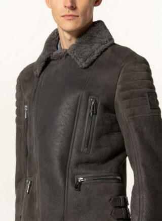 Belstaff Fraser Lederjacke Herren, Grau