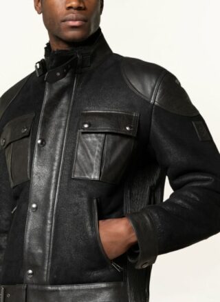 Belstaff Gangster Lederjacke Herren, Schwarz