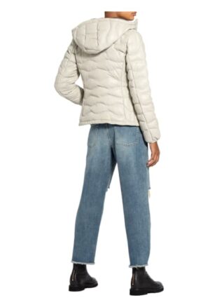 Blauer Daunenjacke Damen, Weiß
