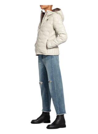 Blauer Daunenjacke Damen, Weiß