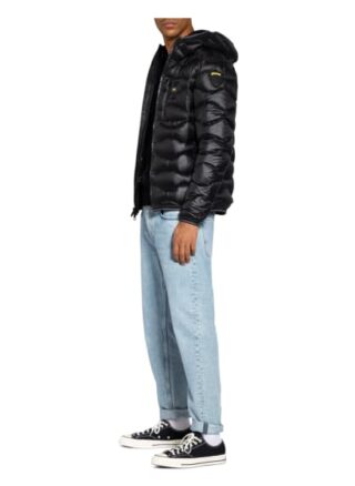 Blauer Daunenjacke Herren, Schwarz