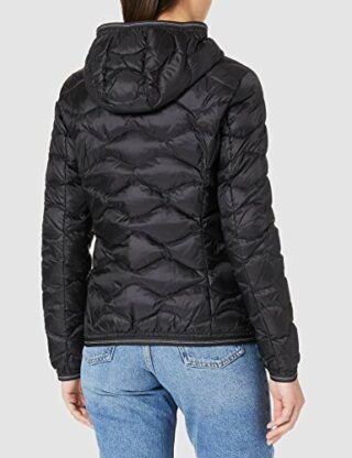 Blauer Giubbini Corti Imbottito Piuma Daunenjacke Damen, Schwarz