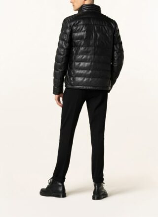 Blauer Lederjacke Herren, Schwarz
